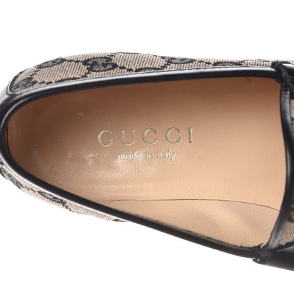 Gucci Monogram Calfskin Womens Horsebit Loafers 7 Black 9 of 11