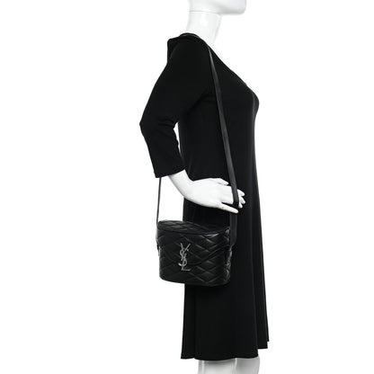Saint Laurent Lambskin Quilted Monogram June Box Bag Black 3 of 13
