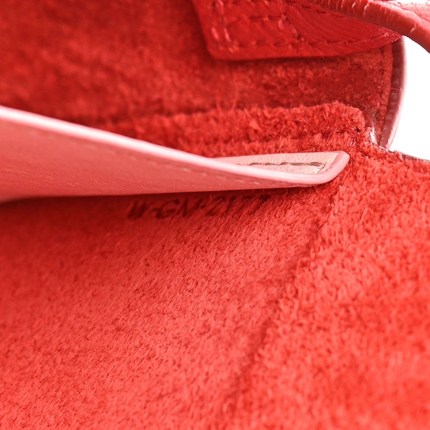 Celine Grained Shiny Calfskin Strap Clutch Scarlet 8 of 18