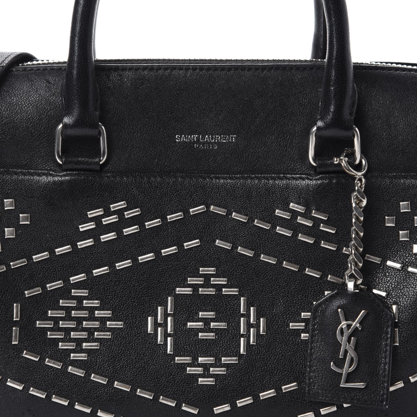 Calfskin Studded Classic Baby Duffle Black