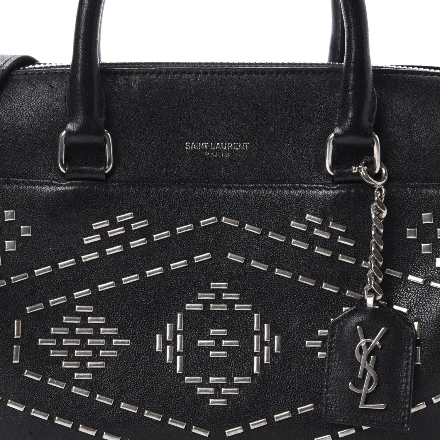 Saint Laurent Calfskin Studded Classic Baby Duffle Black 13 of 13