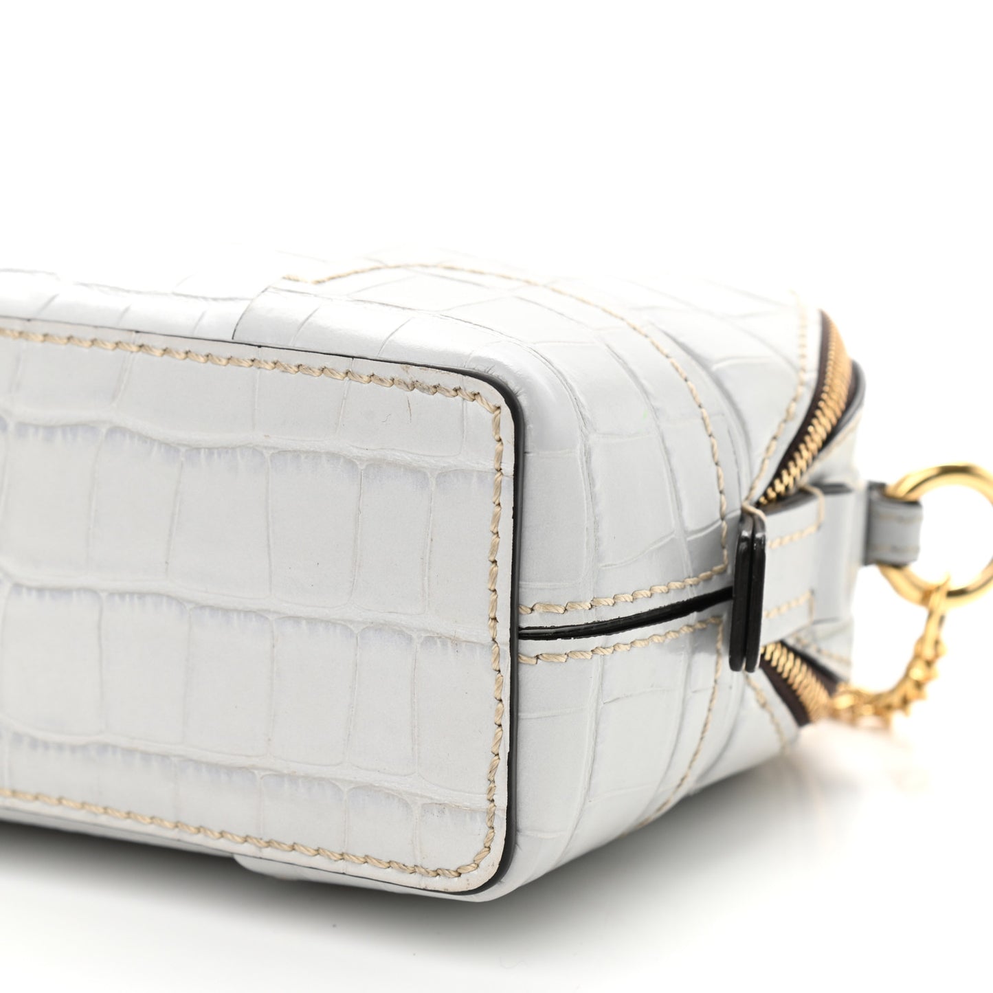 Crocodile Embossed Mini Daria Chain Bag Light Cloud