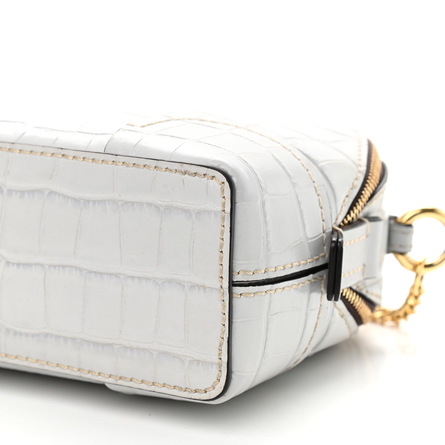 Chloe Crocodile Embossed Mini Daria Chain Bag Light Cloud 10 of 10