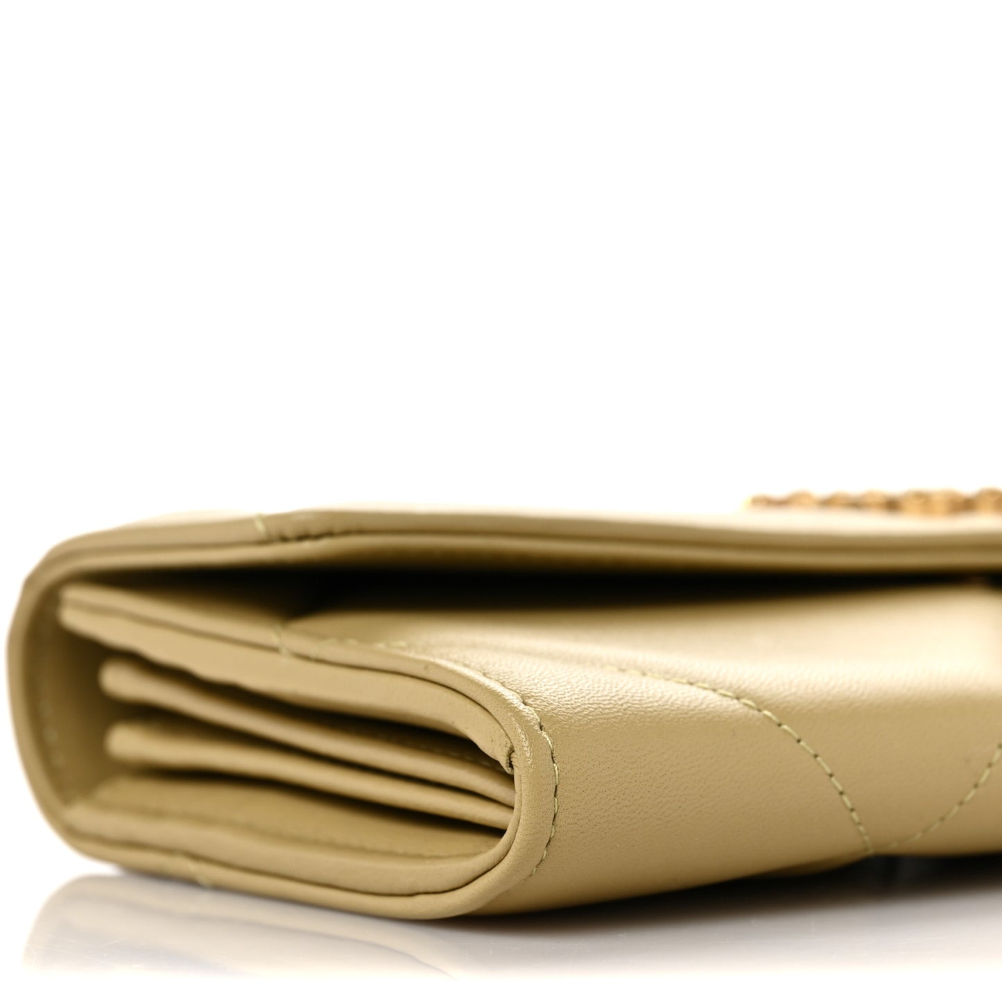 Lambskin Quilted Chanel 19 Flap Wallet Beige