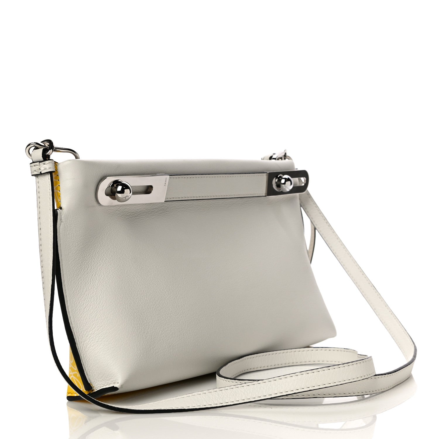 Loewe Engraved Calfskin Anagram Small Missy Bag Yellow White 3 of 10