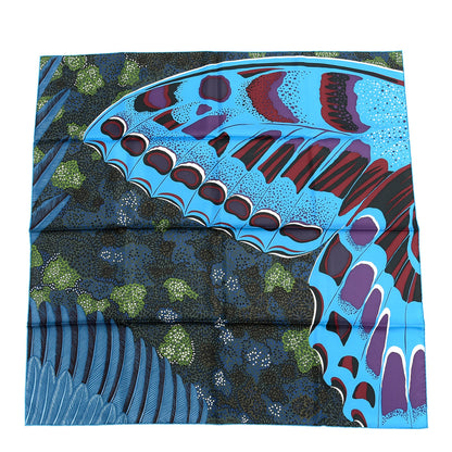 Hermes Silk L'Esprit de la Foret Scarf 90 Bleu Prune Vert 1 of 3