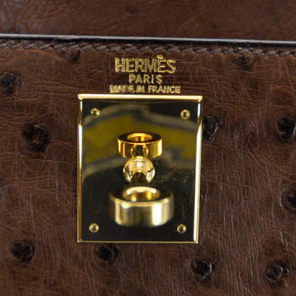 Hermes Ostrich Kelly 28 Chocolate 8 of 9