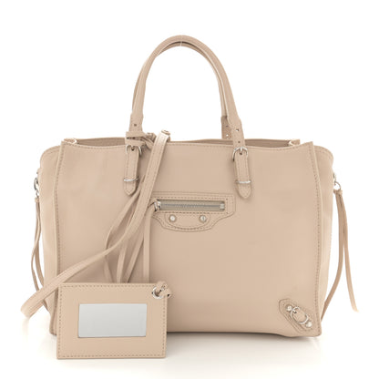 Balenciaga Grained Calfskin Papier Mini A4 Zip Around Tote Light Beige 3 of 12