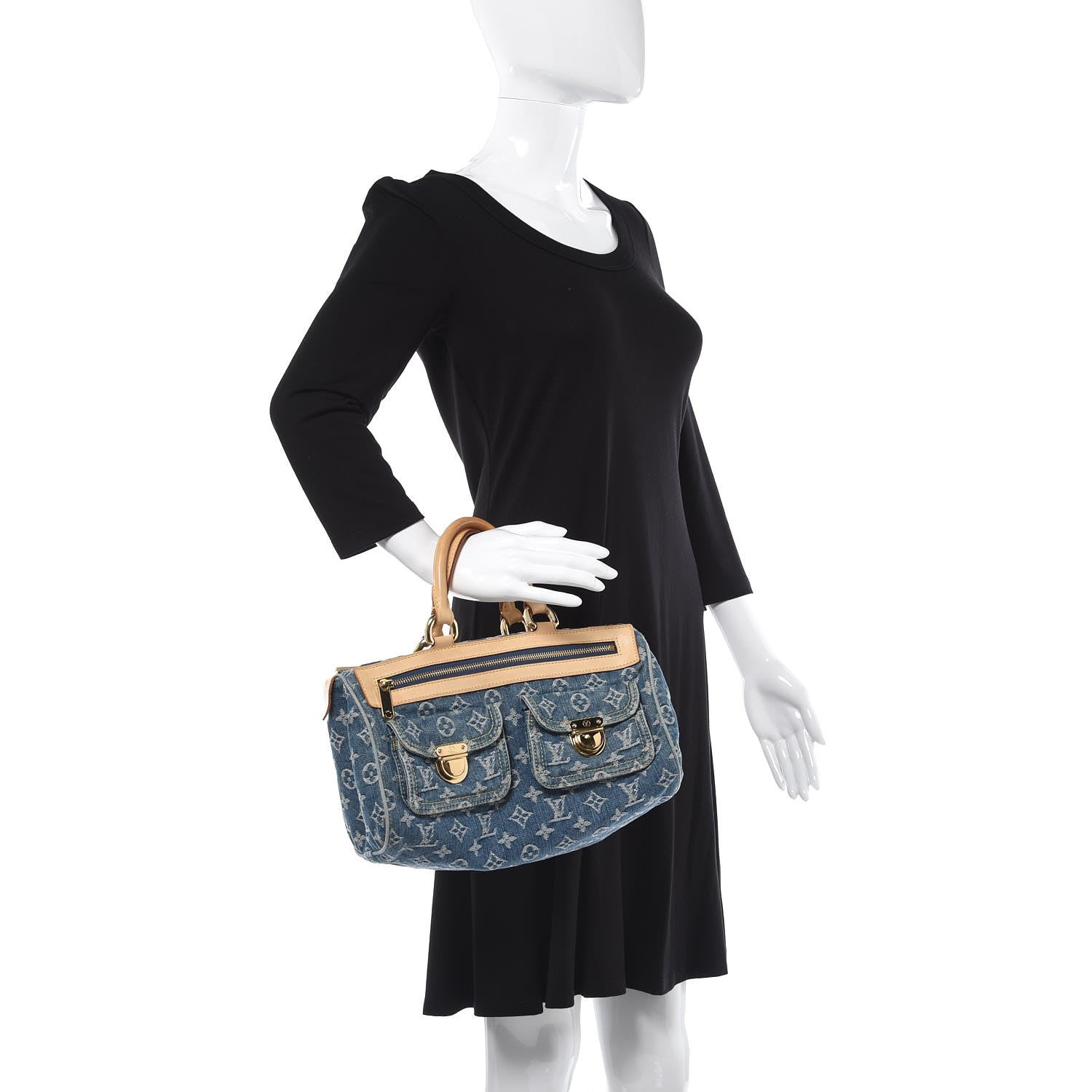 Louis Vuitton Monogram Denim Neo Speedy Blue 2 of 12