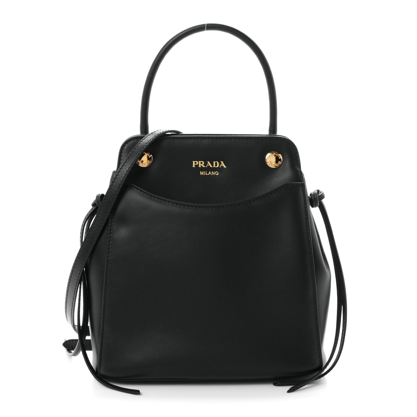 Calfskin Mini Carry Shoulder Bag Black