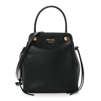 Prada Calfskin Mini Carry Shoulder Bag Black 1 of 11