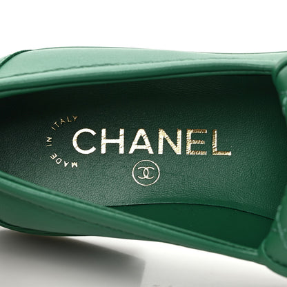 Chanel Lambskin Quilted CC Turnlock Loafers 36.5 Green 7 of 9