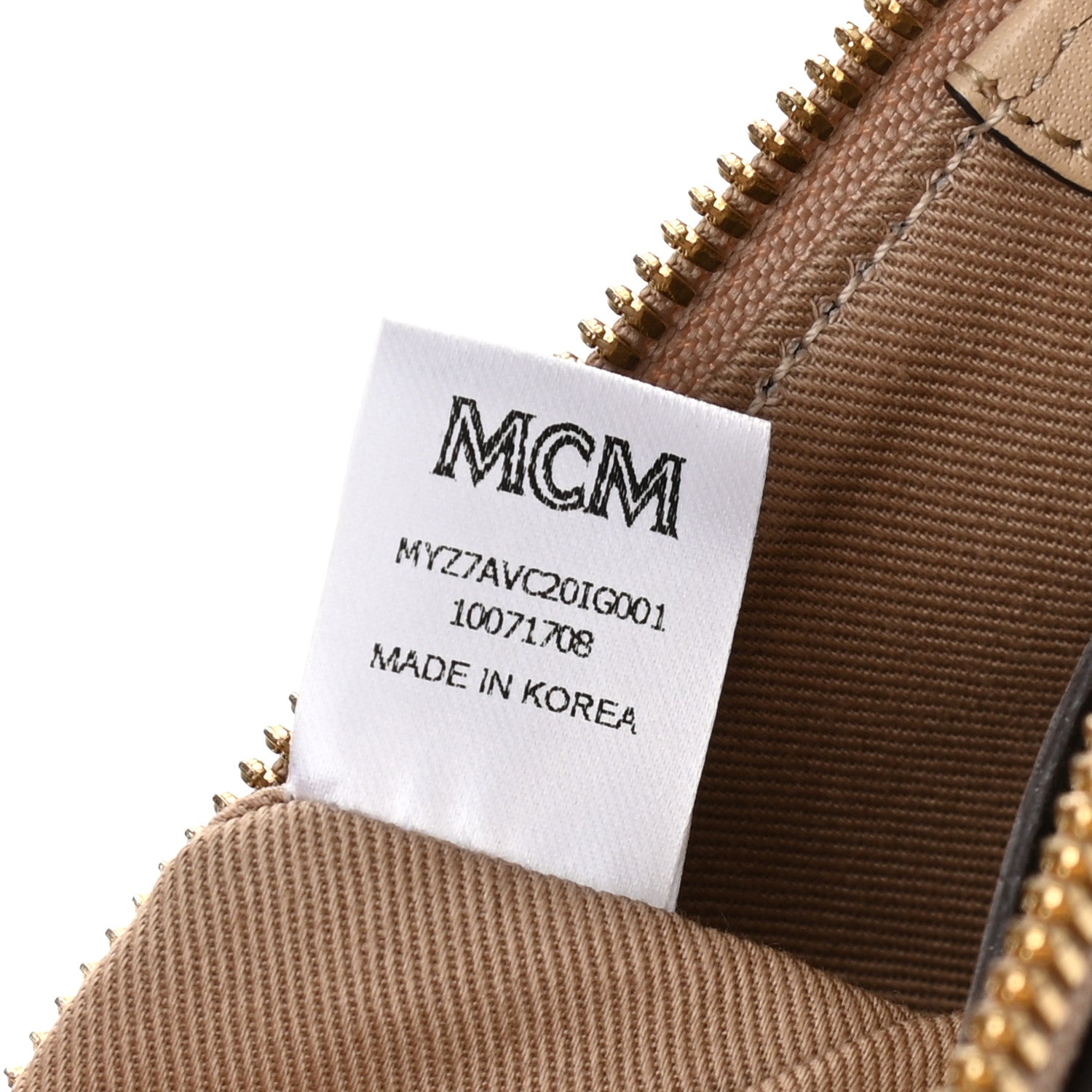 MCM Visetos Original Medium Pouch Beige 7 of 10