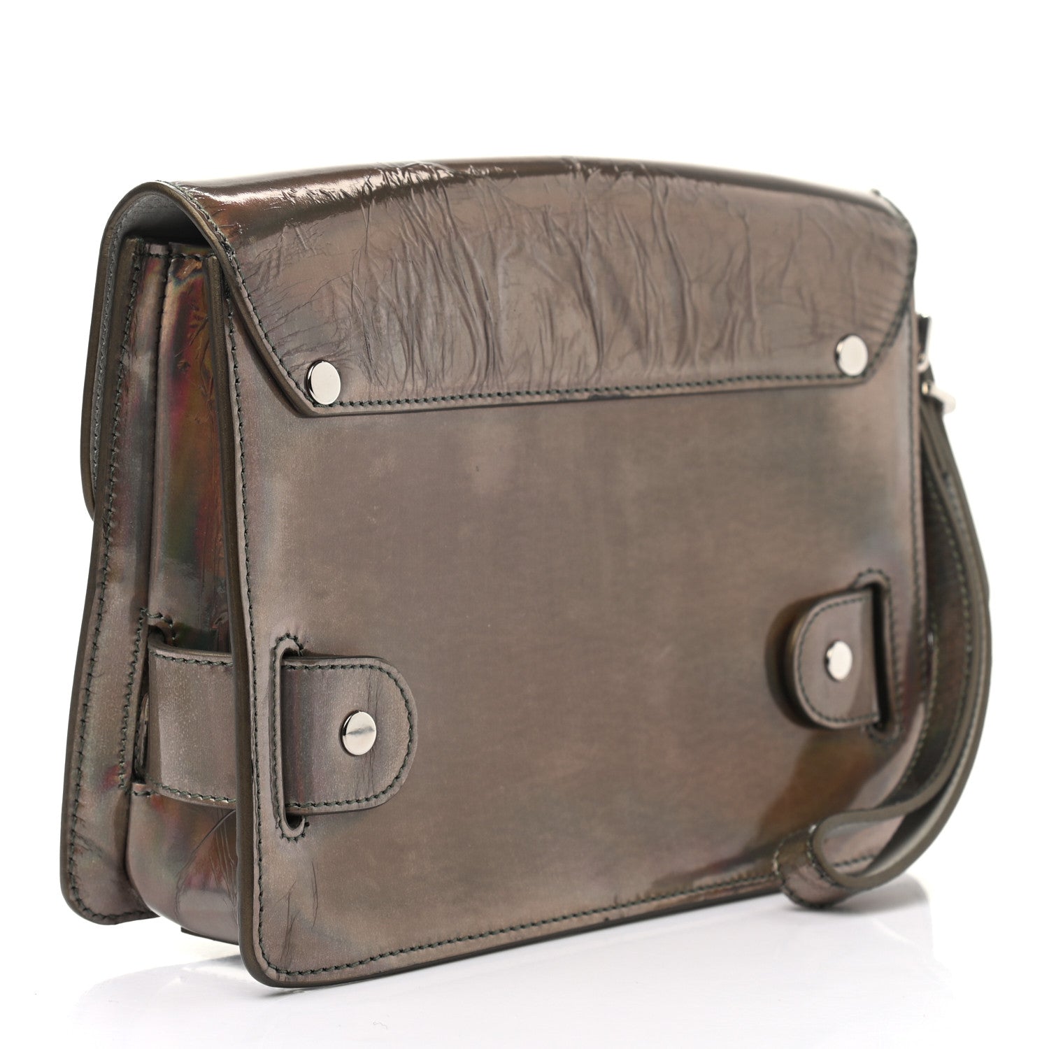 Proenza Schouler Metallic Patent PS11 Wristlet Clutch Brown 3 of 13