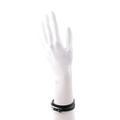 Hermes Chamonix Tadelakt Behapi Double Tour Bracelet M Black Fawn 2 of 7