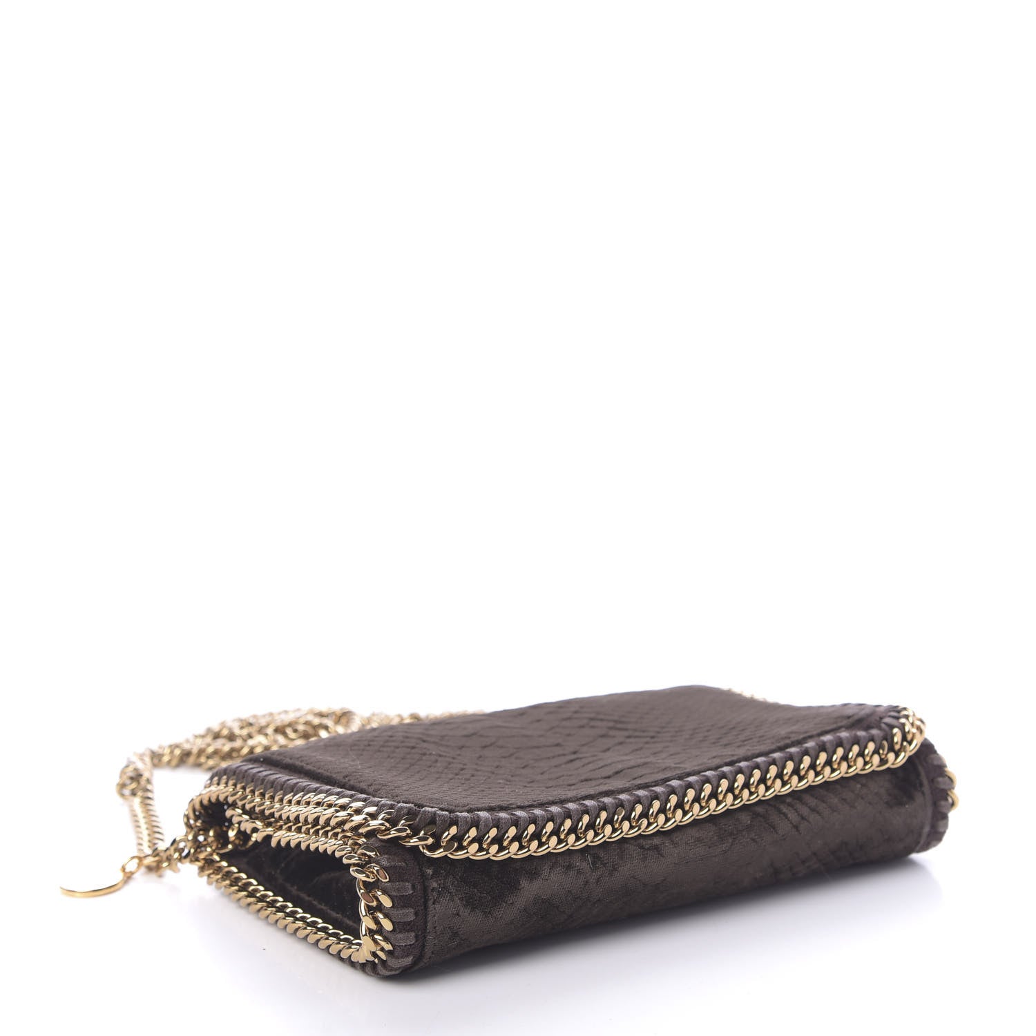 Stella McCartney Velvet Python Embossed Falabella Crossbody Bag Bronze 4 of 10