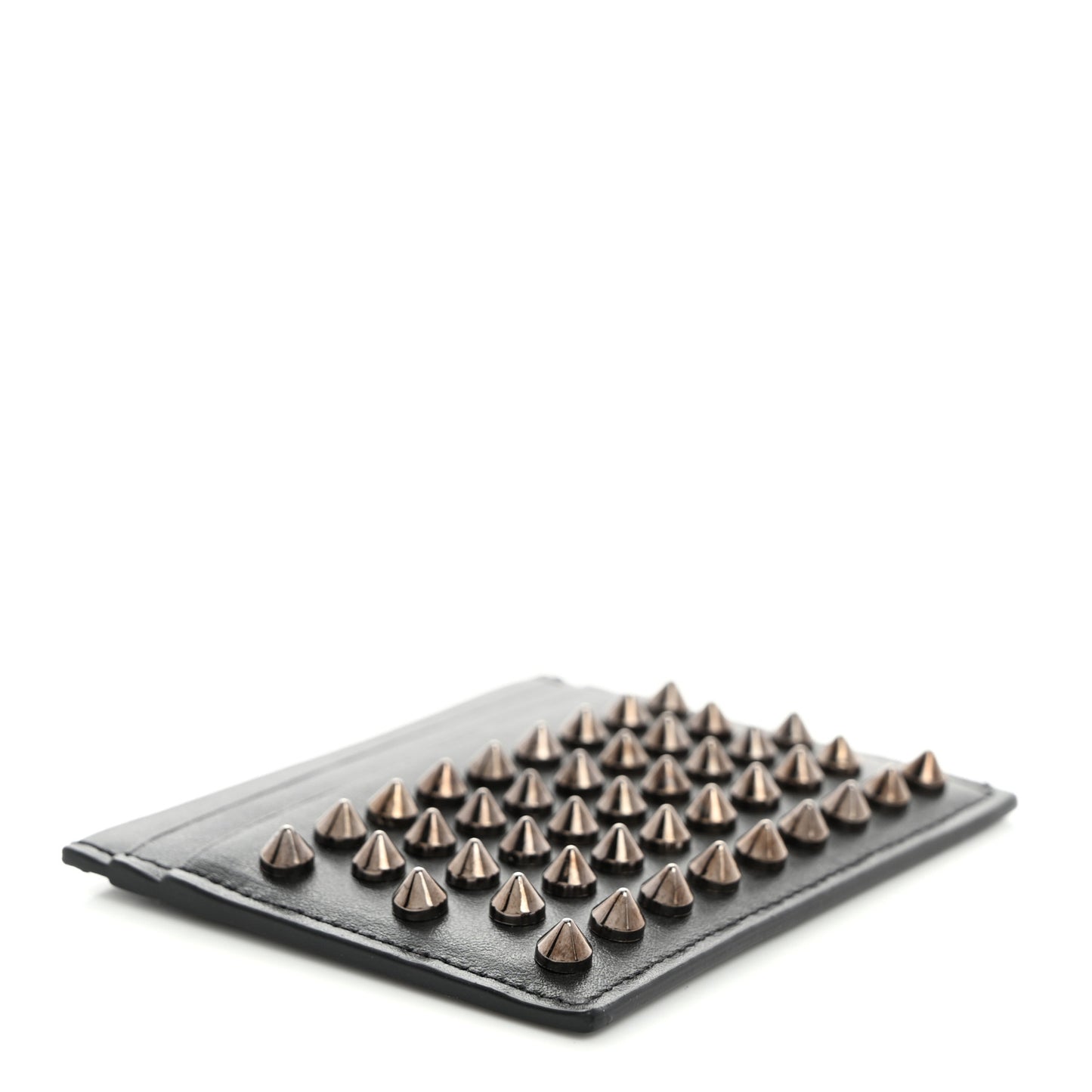 Calfskin Paris Spikes Kios Card Holder Black