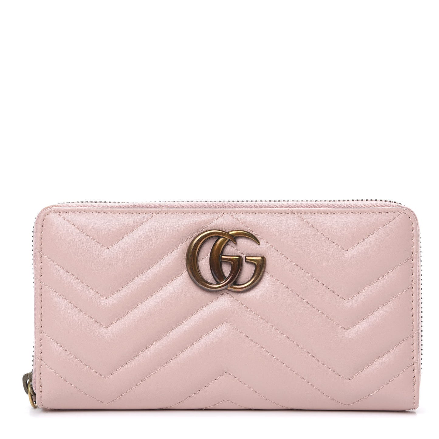 Calfskin Matelasse GG Marmont Zip Around Wallet Perfect Pink