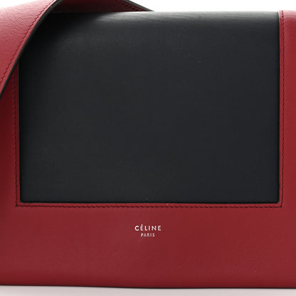 Celine Shiny Smooth Calfskin Medium Frame Shoulder Bag Red Navy 8 of 10