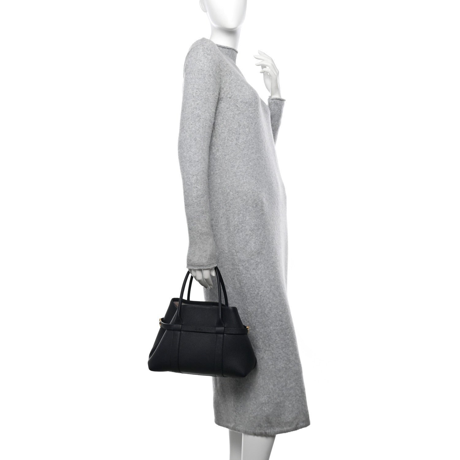Loro Piana Grained Calfskin Small Ghiera Shopper Tote Blue Navy 2 of 10