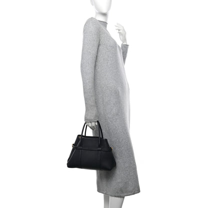 Loro Piana Grained Calfskin Small Ghiera Shopper Tote Blue Navy 2 of 10