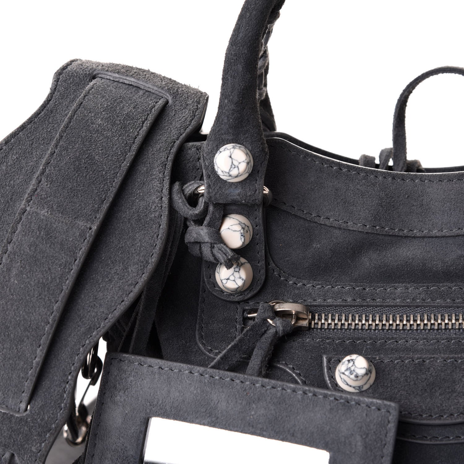 Balenciaga Baby Daim Suede Marble Hardware Mini City Grey 9 of 9