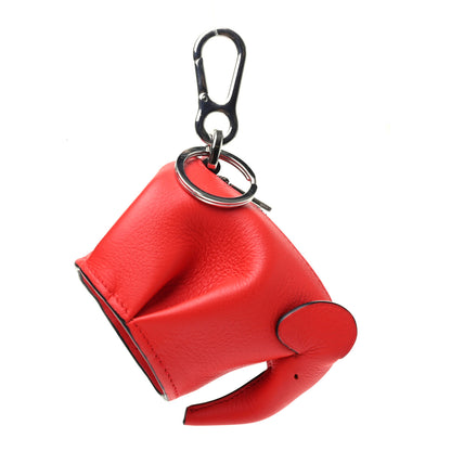 Loewe Calfskin Elephant Coin Purse Bag Charm Key Holder Red 2 of 7