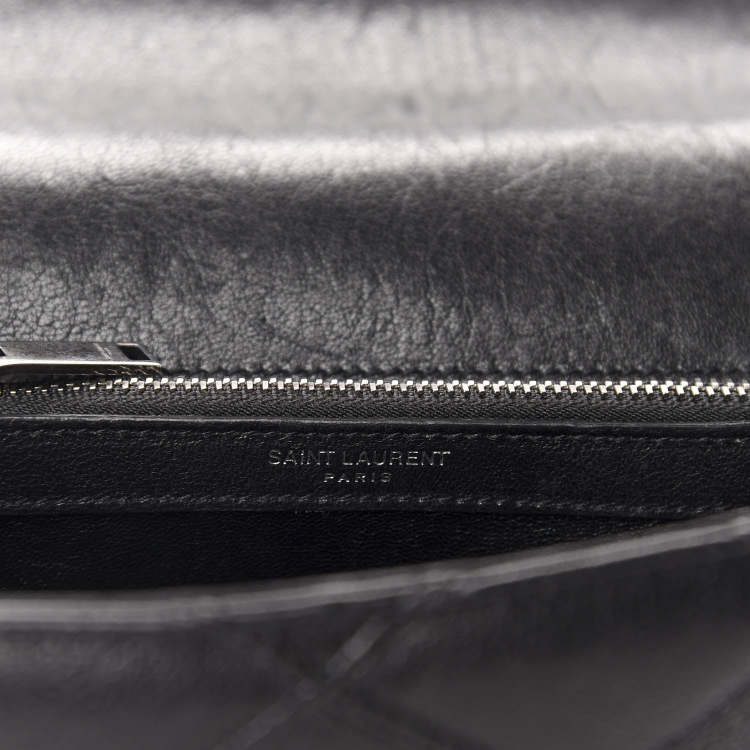 Saint Laurent Calfskin Matelasse Diamond Quilted Monogram Medium College Bag Black 13 of 16
