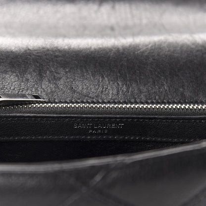 Saint Laurent Calfskin Matelasse Diamond Quilted Monogram Medium College Bag Black 13 of 16