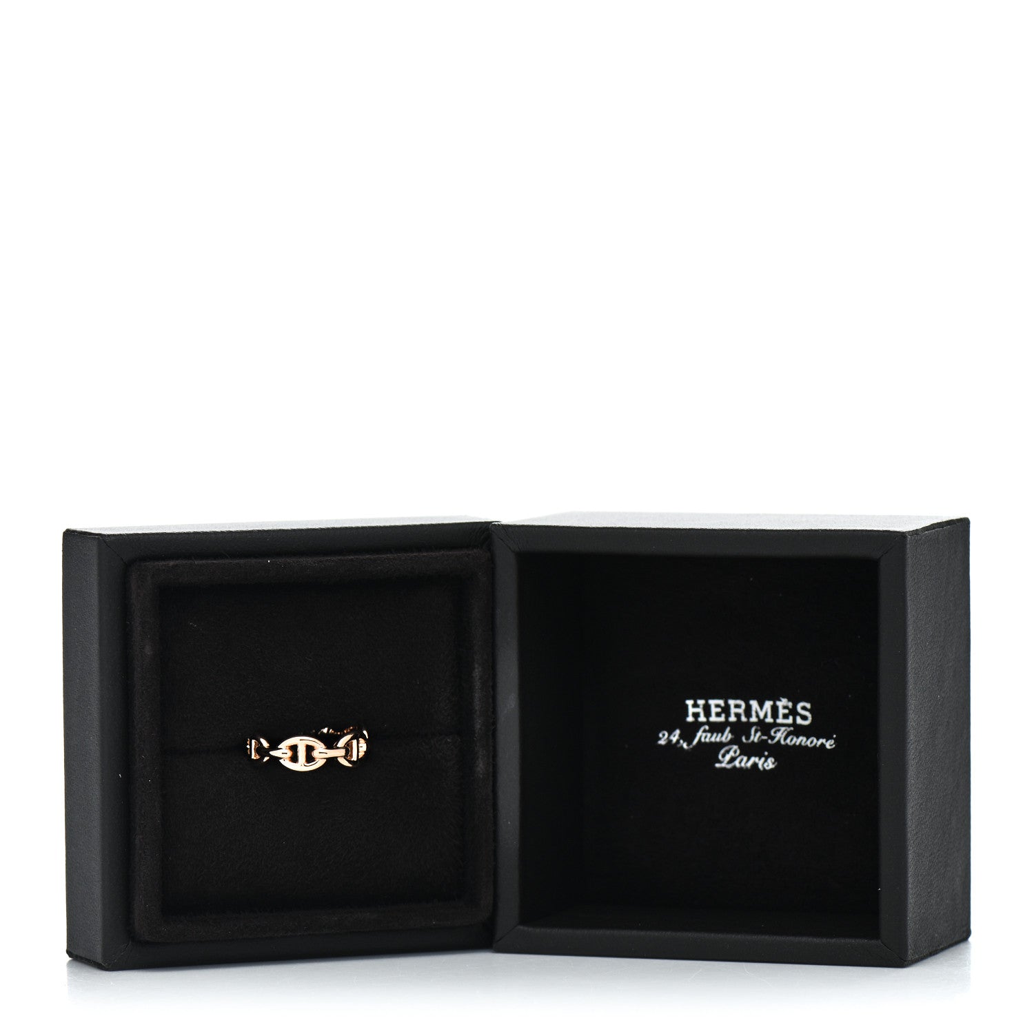 Hermes 18K Rose Gold PM Chaine D'Ancre Enchainee Ring 52 6 5 of 5