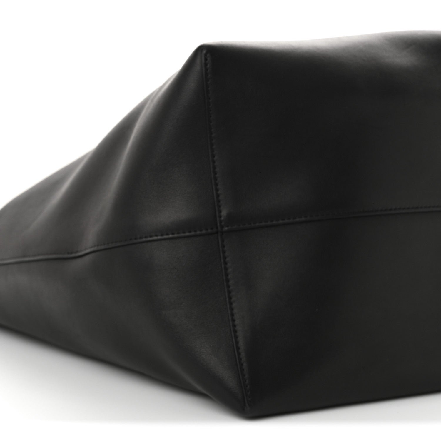 The Row Polished Saddle Calfskin Large N/S Park Tote Black 9 of 10