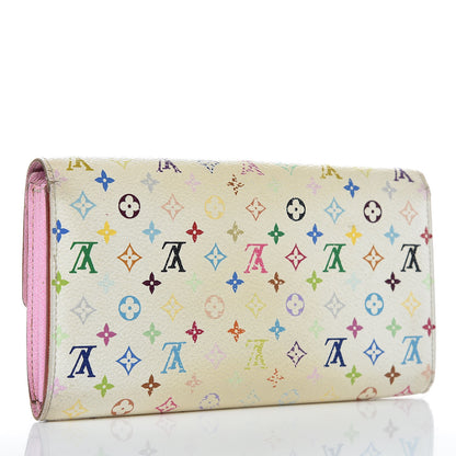 Louis Vuitton Monogram Multicolor Sarah Wallet White Litchi 3 of 13