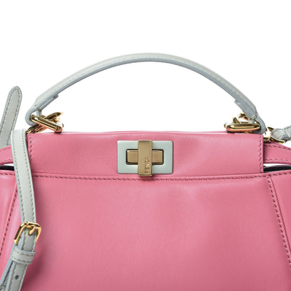 Fendi Nappa Colorblock Mini Peekaboo Iconic Satchel Rosa Fluo Oxigen Slate 10 of 10