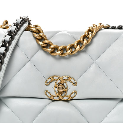 Chanel Lambskin Quilted Medium Chanel 19 Flap Light Blue 8 of 10