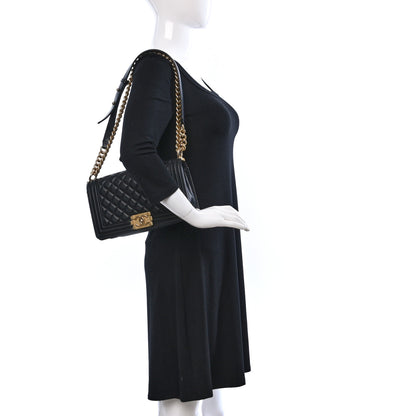 Chanel Lambskin Quilted Medium Boy Flap Black 2 of 14