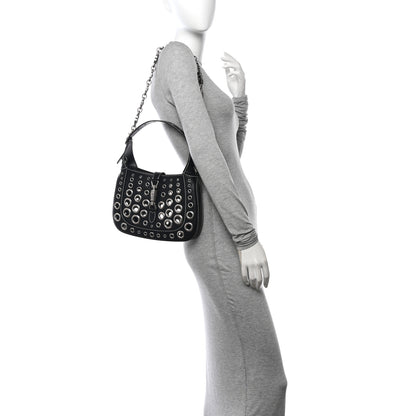 Gucci Calfskin Ha Ha Ha Jackie 1961 Eyelet Hobo Black 2 of 13