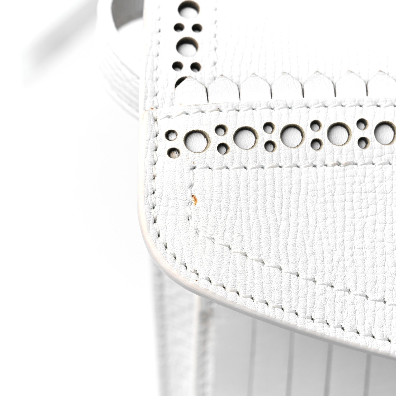 Burberry Grainy Calfskin Broguing Tassel Small Macken Crossbody Bag Chalk White 14 of 14