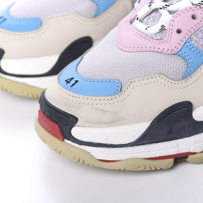 Balenciaga Fabric Mesh Womens Triple S Sneakers 36 White Blue Pink 9 of 13
