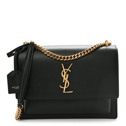 Saint Laurent Calfskin Medium Monogram Sunset New Vert Fonce 1 of 13
