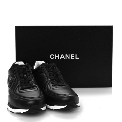 Chanel Calfskin CC Sneakers 37 Black 10 of 10
