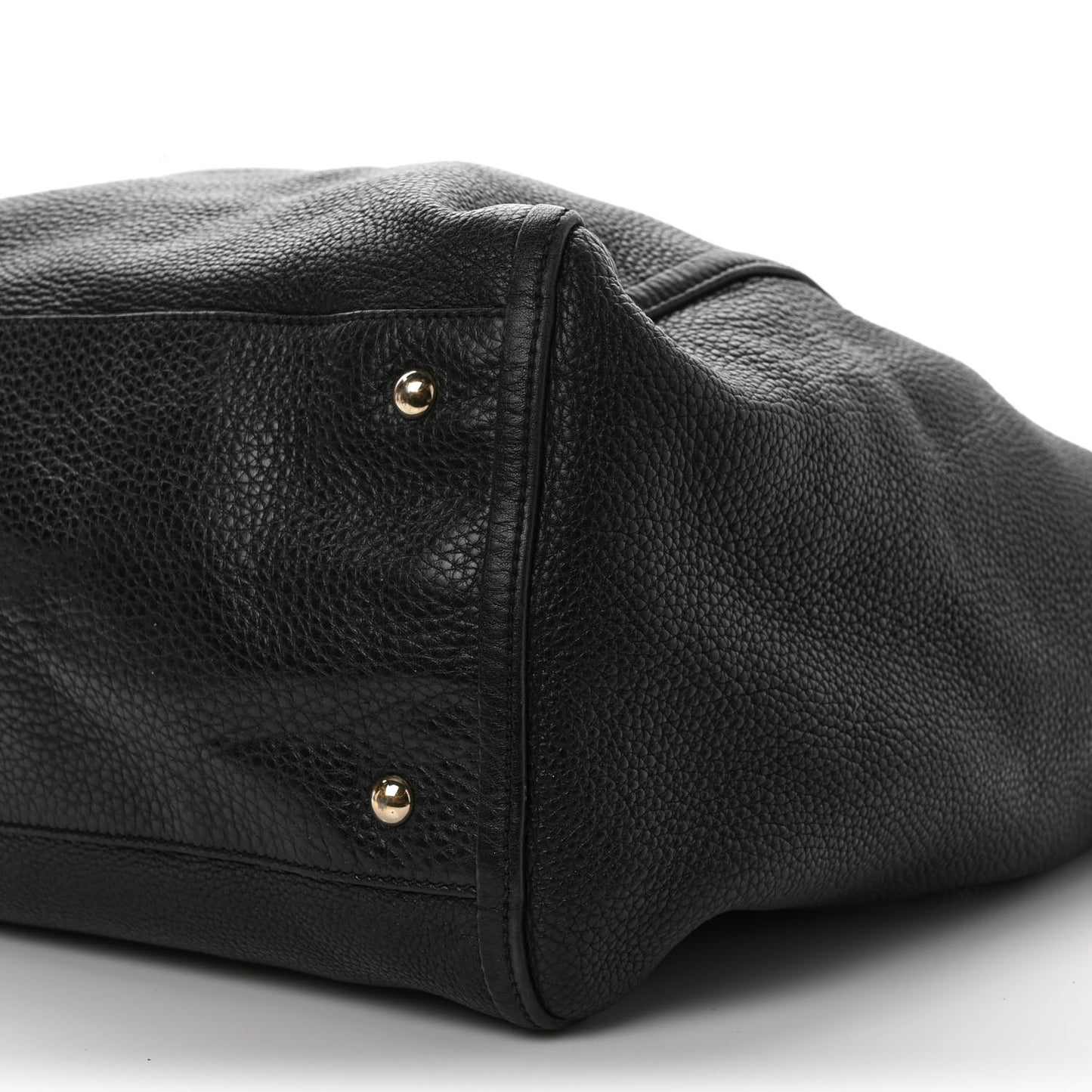Pebbled Calfskin Large Soho Shoulder Bag Black