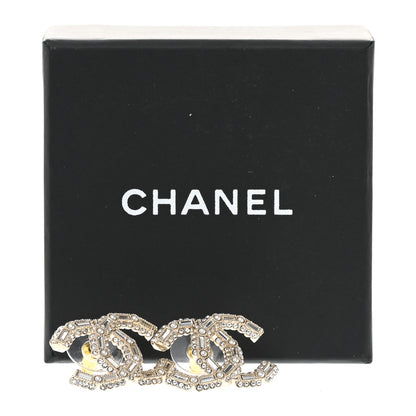 Chanel Crystal Baguette Pearl CC Earrings Gold Pearly White 5 of 5