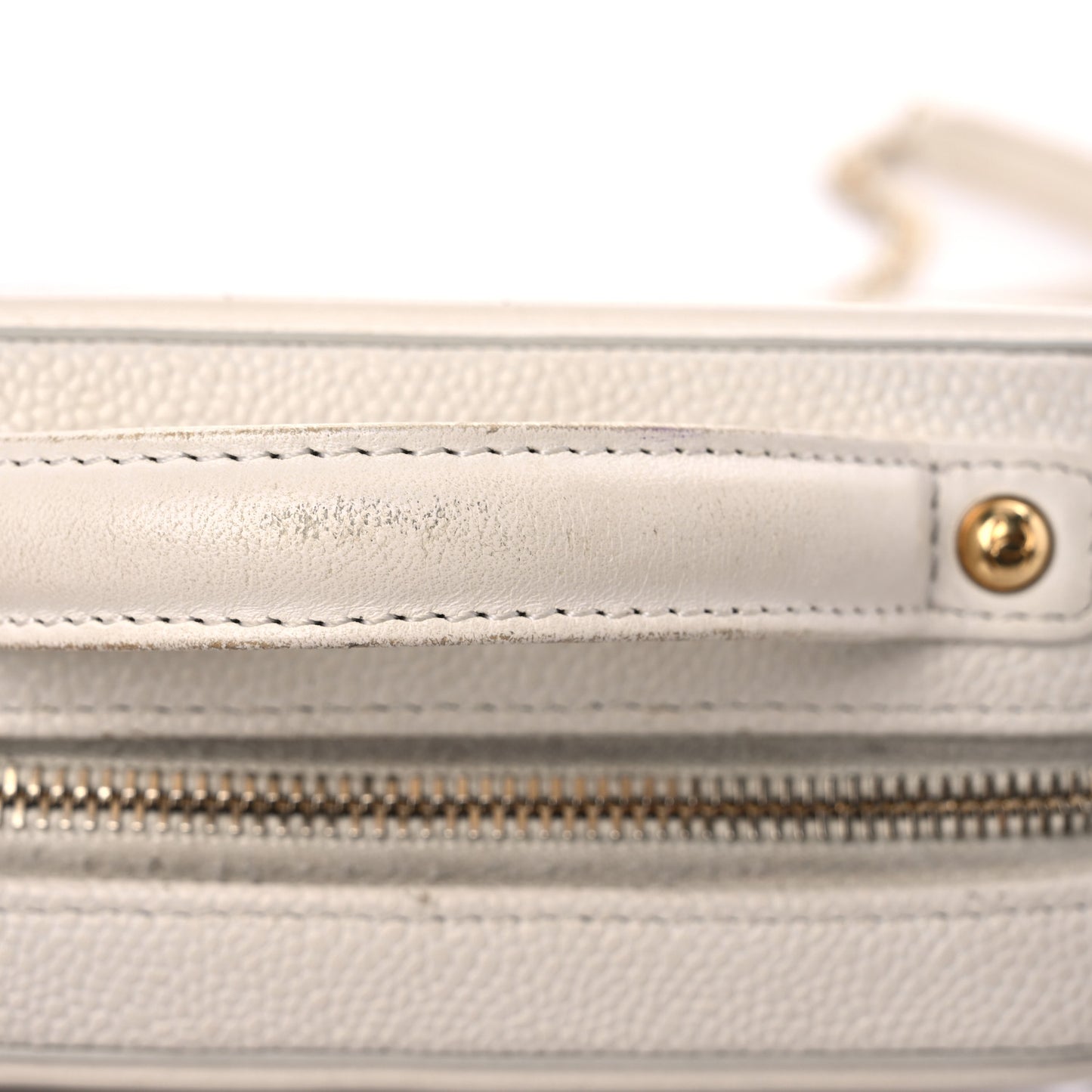 Caviar Quilted Small CC Filigree Vanity Case White