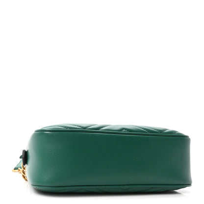 Gucci Calfskin Matelasse Small GG Marmont Chain Shoulder Bag Emerald Green 4 of 11