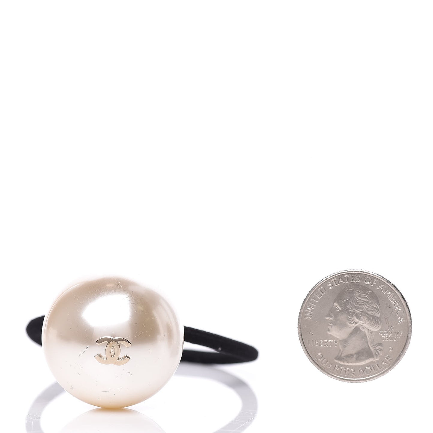 Pearl CC Hair Tie Black White