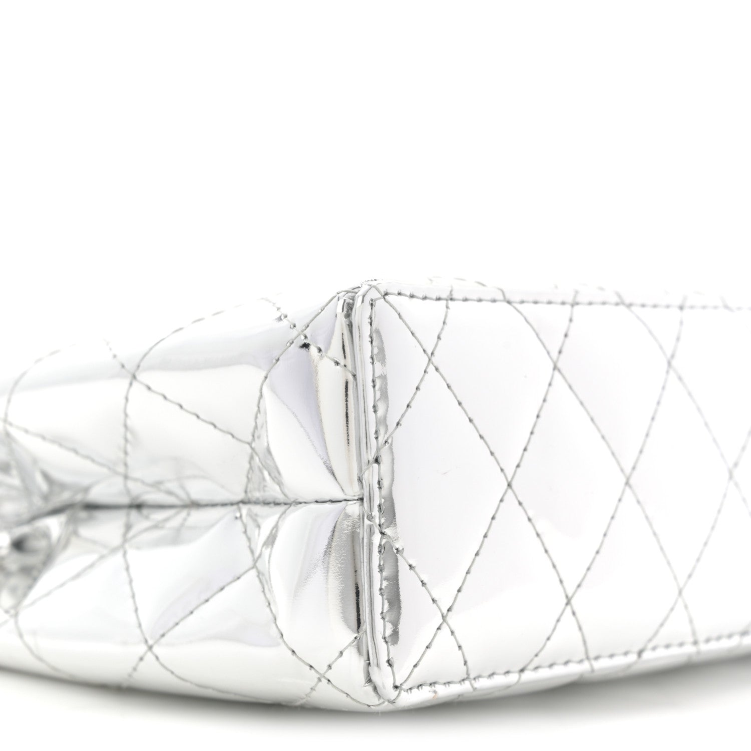 Chanel Mirror Calfskin Metallic Calfskin Quilted Nano Kelly Shopper Silvery 9 of 11