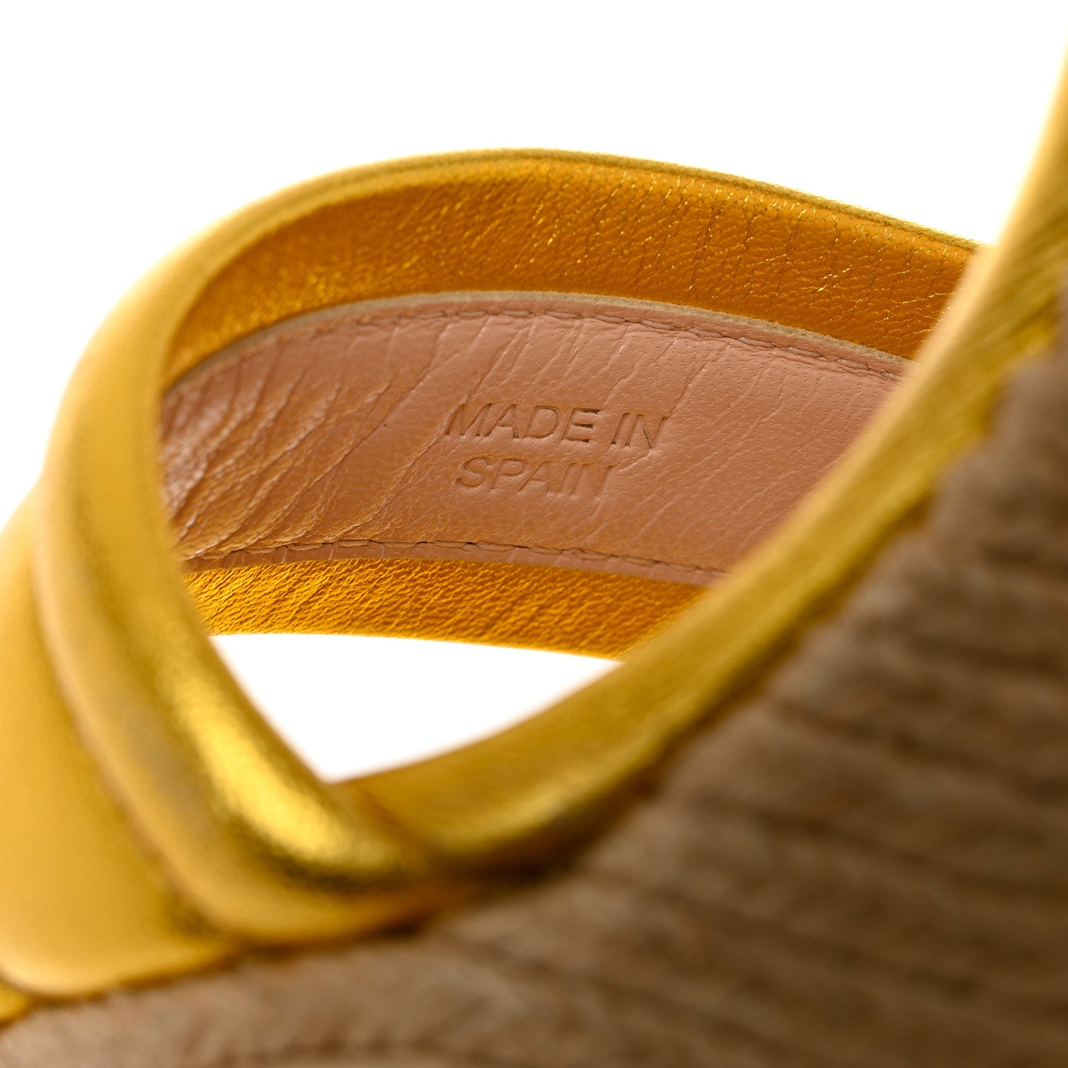 Gucci Metallic Nappa Ophelia Espadrille Platform Wedge Sandals 38 Oro Vecchio 6 of 14