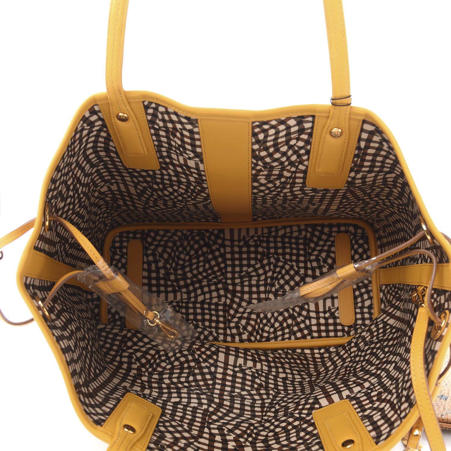 MCM Visetos Medium Liz Reversible Shopper Tote Cognac Yellow 6 of 18