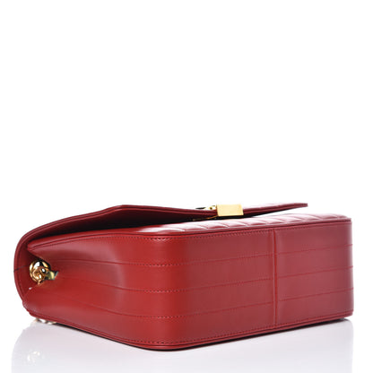Saint Laurent Grain De Poudre Matelasse Monogram Medium Vicky Chain Bag Red 4 of 9
