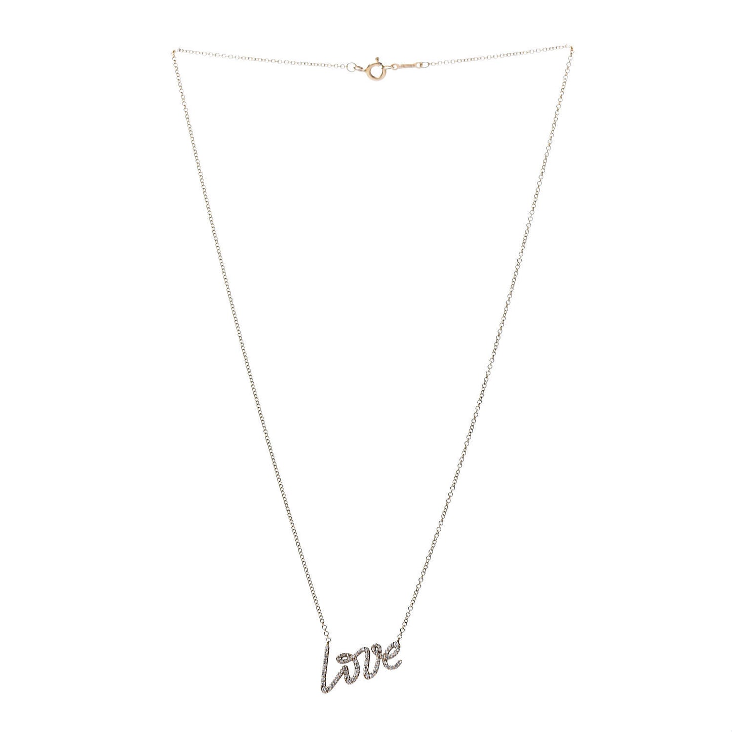18K Rose Gold Diamond Small Paloma's Graffiti Love Pendant Necklace